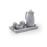 Kit Higiene Bambu Cinza com Garrafa 5 pçs