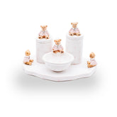 Kit Higiene Ursa Sentada - Poa Rosa 4 pçs