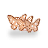 Enfeite De Prateleira Trio De Borboleta Com Palha (3Pçs)