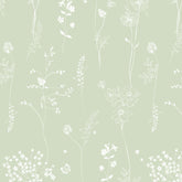 Papel Chuva De Flores Verde Floresta ( Faixa 3.40 H )