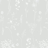 Papel Chuva De Flores Cinza ( Faixa 3.40 H )