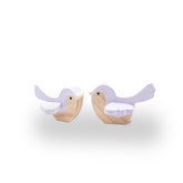 Enfeite De Prateleira Kit Passarinhos Lilás ( 2Pçs)