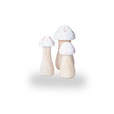 Enfeite De Prateleira - Kit Cogumelos Floral 3 Pçs