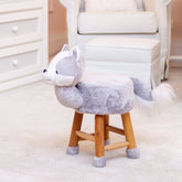 Banquinho De Pelúcia Raposa Cinza