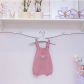 Romper Bolso Com Flor Rosa ( G )