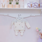 Kit Blusa + Calça Flores Off White ( P )