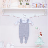 Jardineira Bolinha Bordada Cinza ( P )