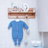 Macacão Grosso Bolinhas Azul ( P )