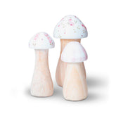 Enfeite De Prateleira - Kit Cogumelos Floral 3 Pçs