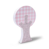 Enfeite De Prateleira Árvore Vichy Rosa