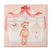 Quadro Cabide Laço Rosa