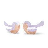 Enfeite De Prateleira Kit Passarinhos Lilás ( 2Pçs)