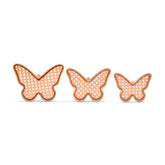 Enfeite De Prateleira Trio De Borboleta Com Palha (3Pçs)