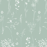 Papel Chuva De Flores Verde Celadon ( Faixa 3.40 H )