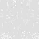 Papel Chuva De Flores Cinza ( Faixa 3.40 H )
