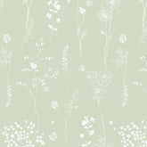 Papel Chuva De Flores Verde Floresta ( Faixa 1.70 H )