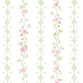 Papel Rose Garden Listras Verde ( Faixa 1.70 H )