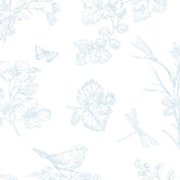 Papel Toile Borboletas Azul Quartz ( Faixa 3.40 H )
