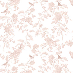 Papel Toile Pássaros Rosa Quartz