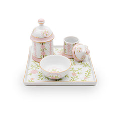 Kit Higiene Rose Garden - Coleção Monise Rosa 4 pçs