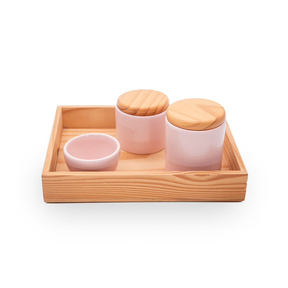 Kit Higiene Basic Color Bandeja Natural 4 pçs