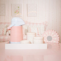 Kit Higiene Básico 1/2 Lua Poa Rosa bebê 5 pçs