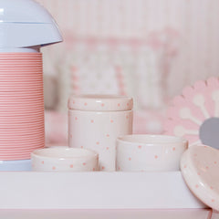 Kit Higiene Básico 1/2 Lua Poa Rosa bebê 5 pçs