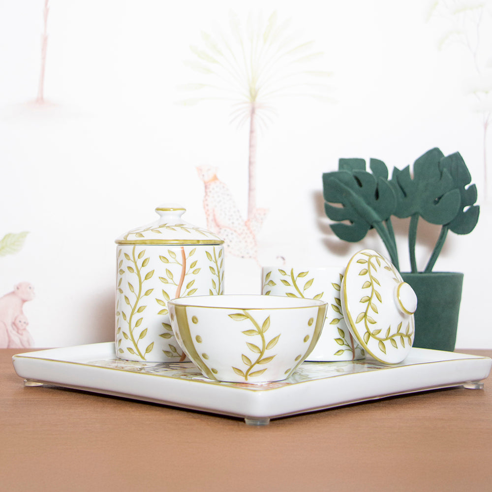 Kit Higiene Selva Porcelana - Coleção Safari 4 pçs