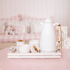 Kit Higiene Bambu Branco Com Garrafa