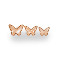Enfeite De Prateleira Trio De Borboleta Com Palha (3Pçs)