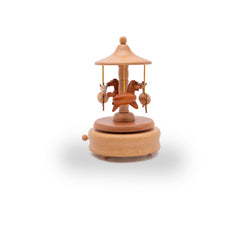 Mini Carrossel Música Cavalinho De Madeira