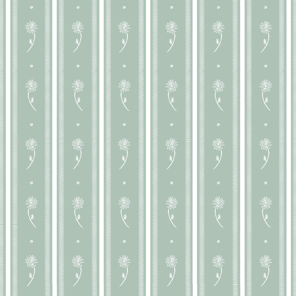 Papel Listras Girassol Verde Celadon