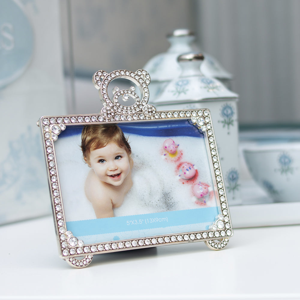 Porta Retrato Urso Teddy Contorno De Strass