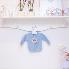 Casaco Flor Central Azul Bebe ( G )