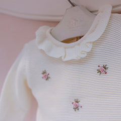 Kit Blusa + Calça Flores Off White ( PP )