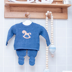 Kit Casaco + Calça Cavalinho Azul Marinho ( PP )