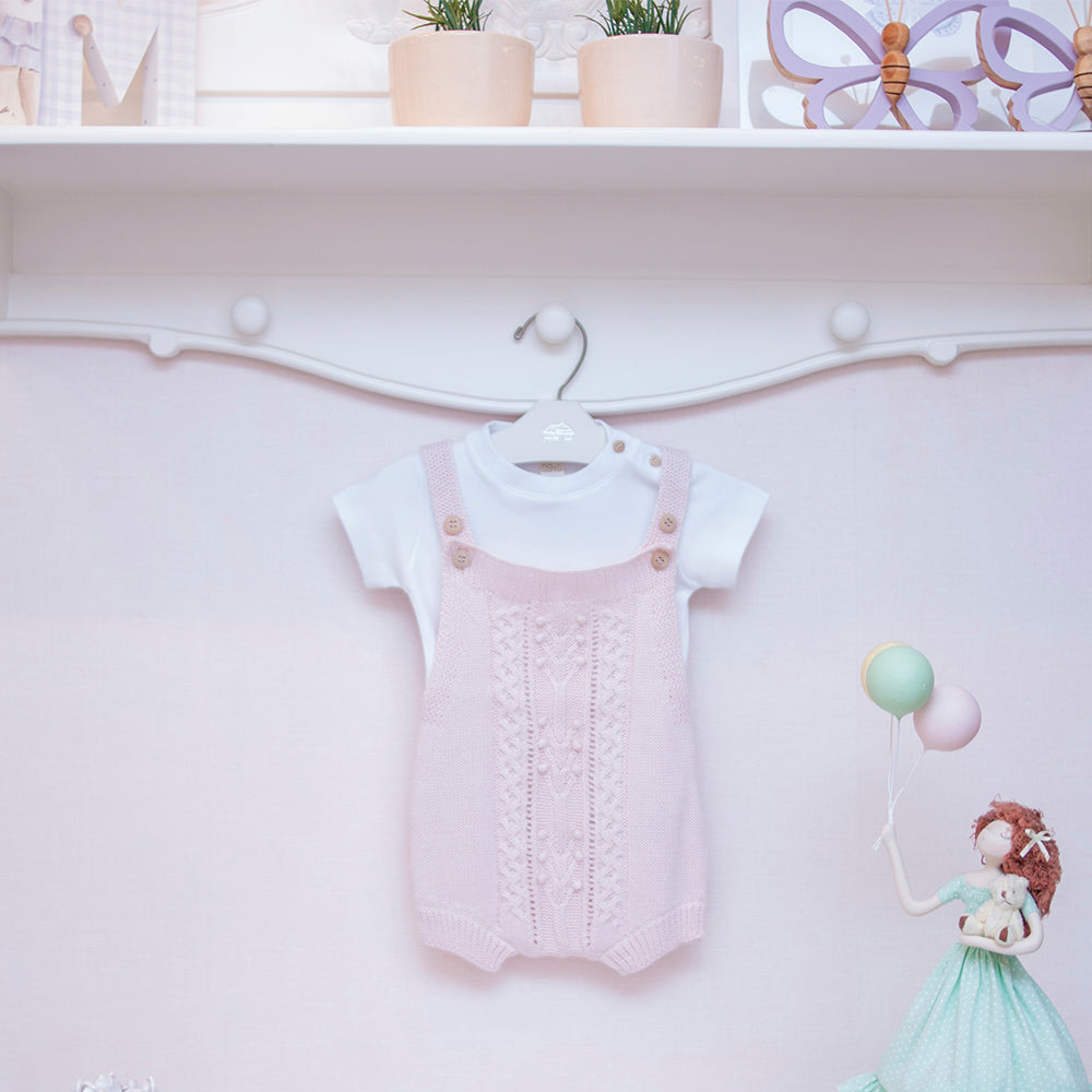 Romper Trança Rosa Bebe ( M )