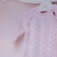 Saída Maternidade Trança Grossa Rosa Bebe ( PP )