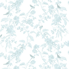 Papel Toile Pássaros Azul Náutico