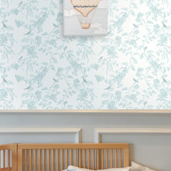 Papel Toile Pássaros Azul Náutico