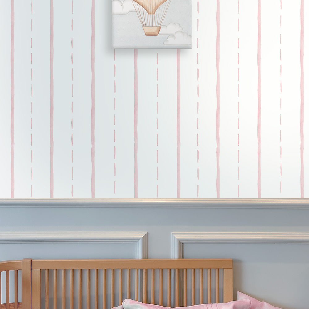 Papel Listra Aquarelada Rosa