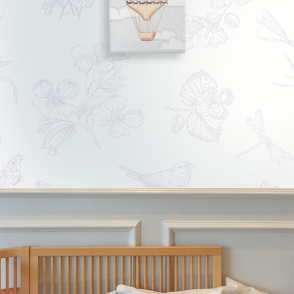 Papel Toile Borboletas Lilás