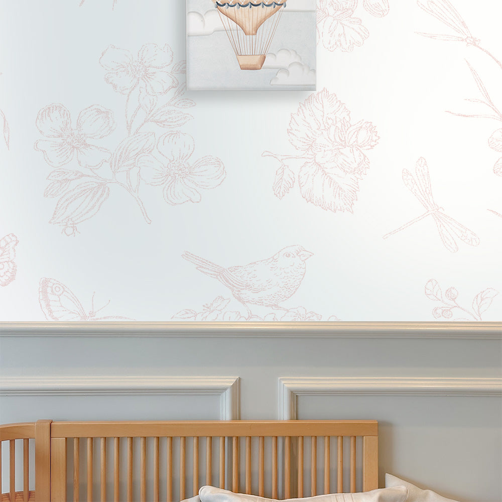 Papel Toile Borboletas Rosa