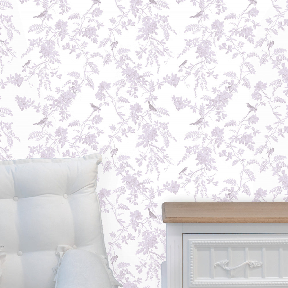 Papel Toile Pássaros Lilás