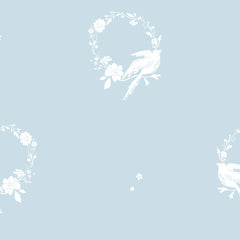 Papel Guirlanda Pássaros Azul Quartz ( Faixa 1.70 H )