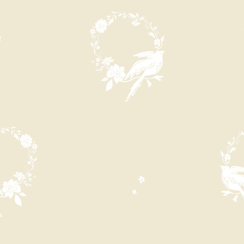 Papel Guirlanda Pássaros Bege  ( Faixa 1.70 H )