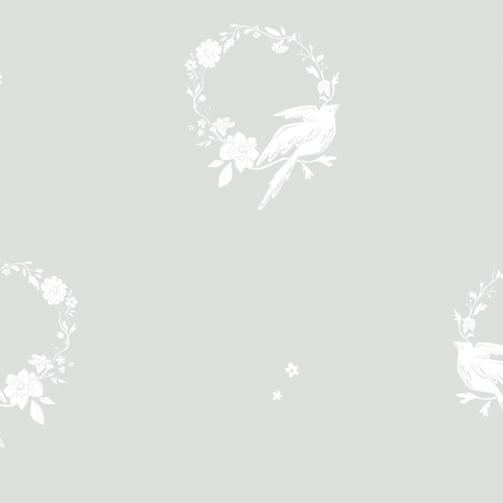 Papel Guirlanda Pássaros Cinza  ( Faixa 1.70 H )