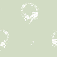 Papel Guirlanda Pássaros Verde Floresta ( Faixa 1.70 H )