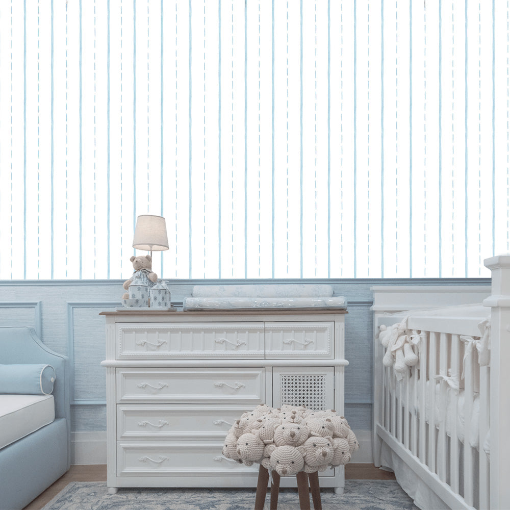 Papel Listras Aquareladas Azul Quartz ( Faixa 1.70 H )