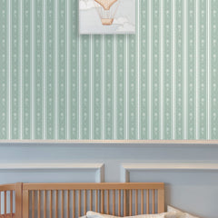 Papel Listras Girassol Verde Celadon  ( Faixa 2.80 H )